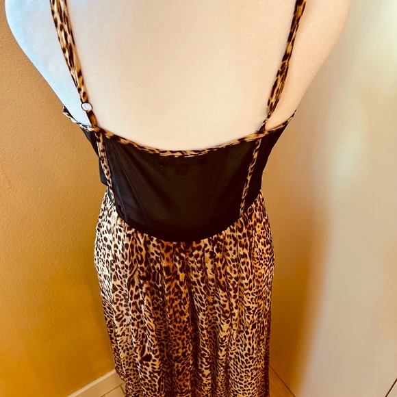 Anthropologie Under Skies Leopard Babydoll mesh Dress Size Small - Picture 4 of 8